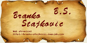 Branko Stajković vizit kartica